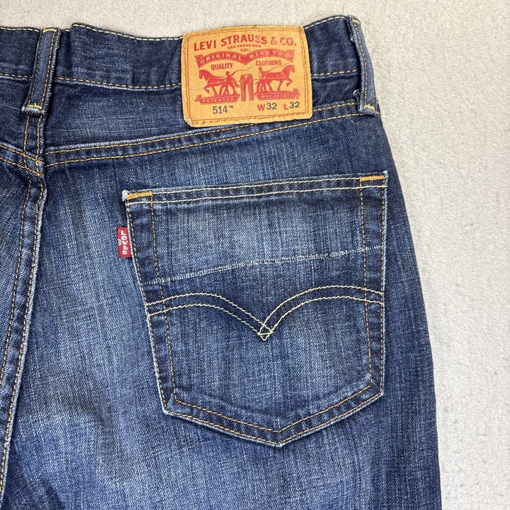Levi's 514 Straight Fit Jeans Mens Fitss 32x32 Blue Denim Classic Levi Strauss - Picture 6 of 15
